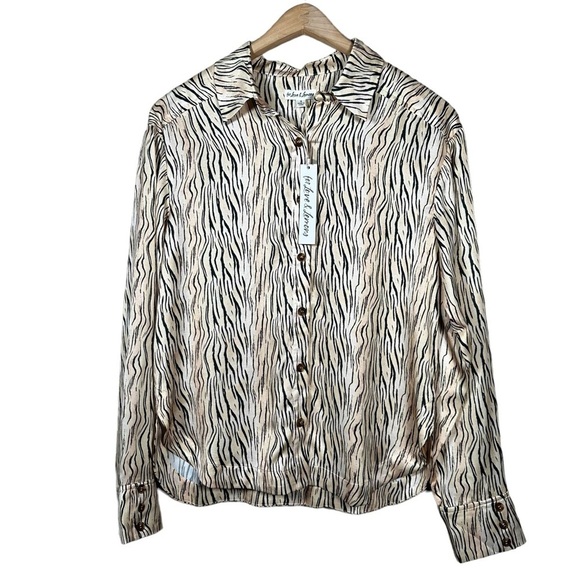 FOR LOVE AND LEMONS Josselyn Tiger Print Long Sleeve Button Down Shirt - Picture 10 of 10